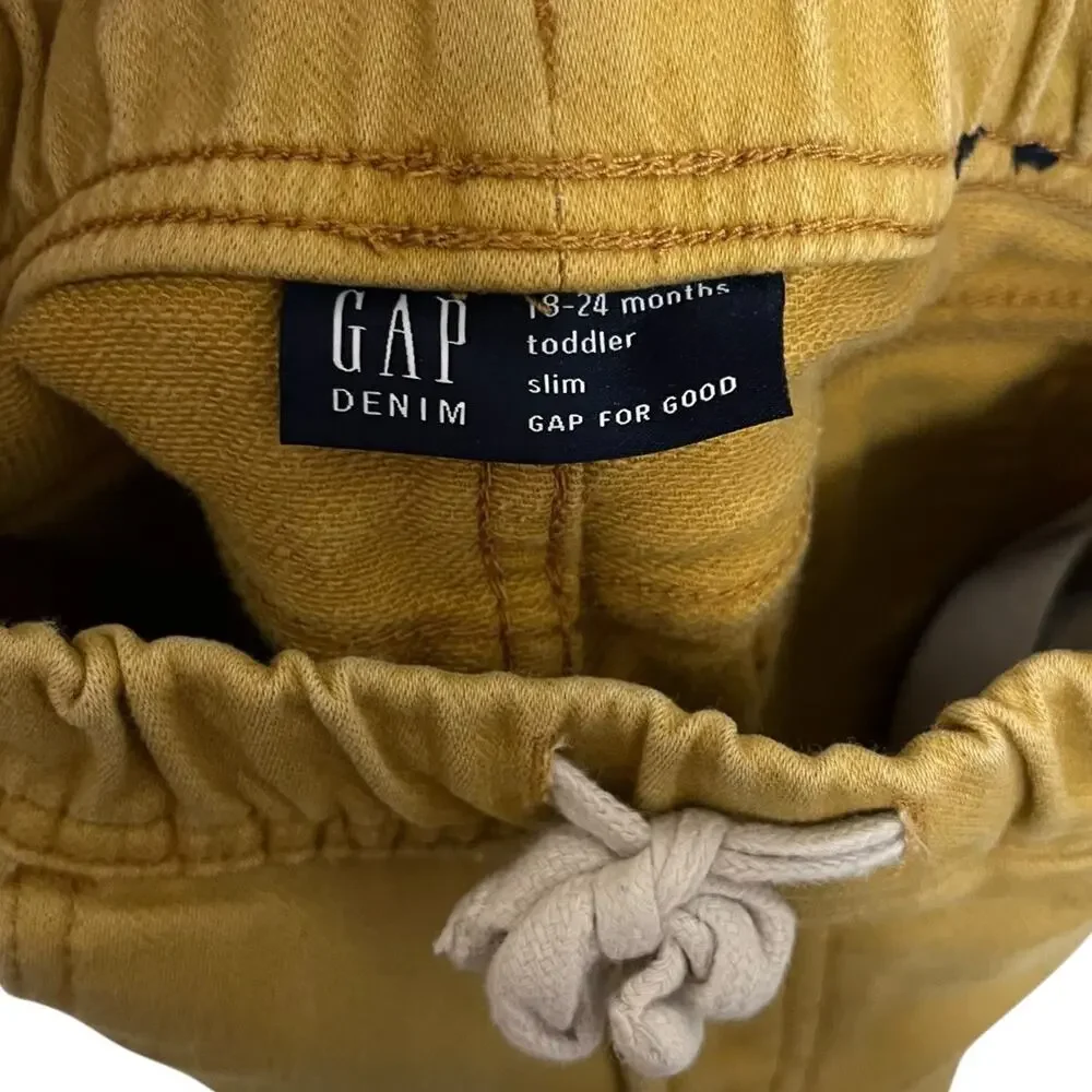 Gap Denim | Mustard Yellow Slim Faded Stretch Pants Boys 18-24 Months